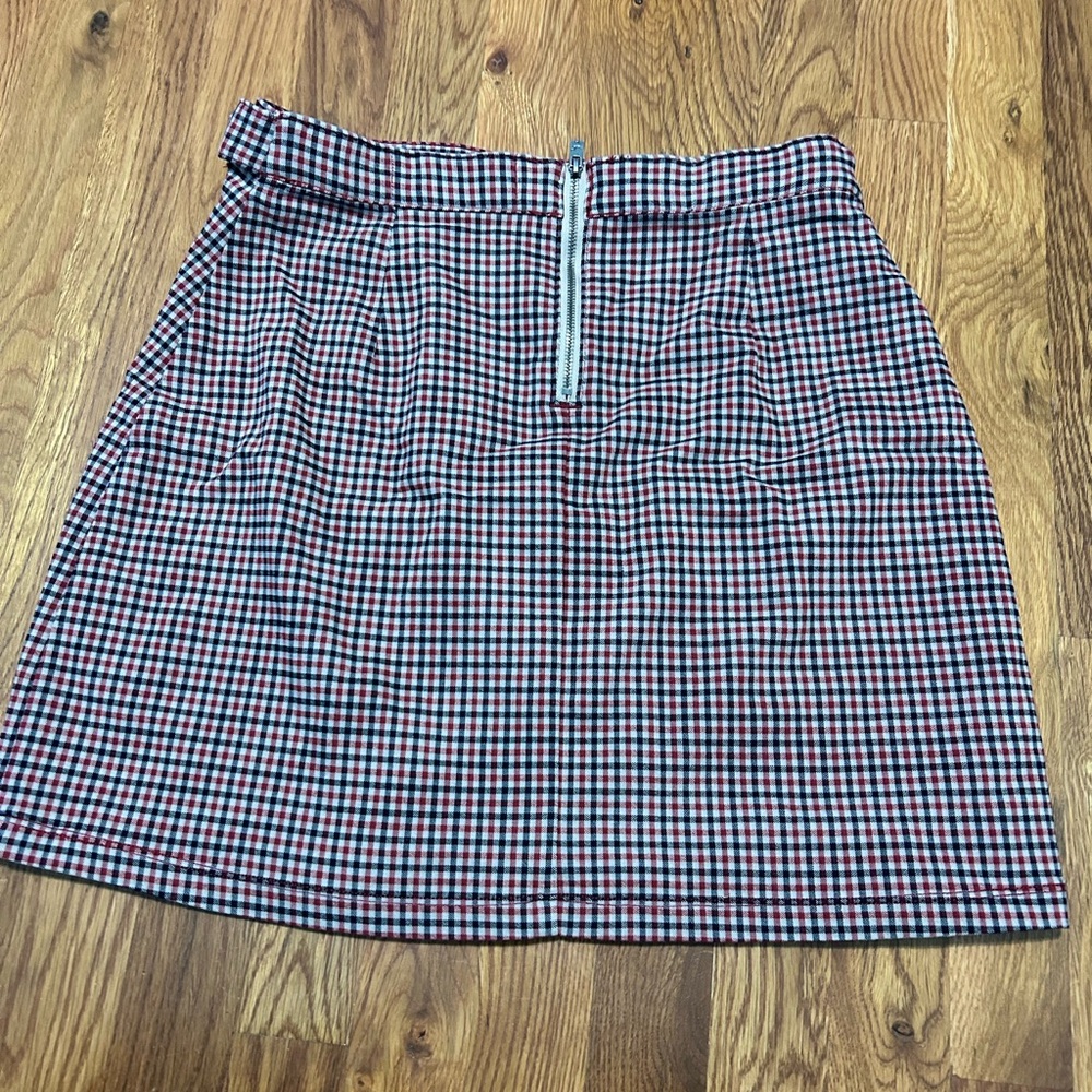 Hollister Red and Navy Blue Checkered Mini Skirt